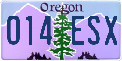 OR license plate 014ESX