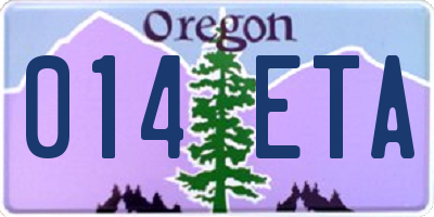 OR license plate 014ETA
