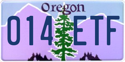 OR license plate 014ETF