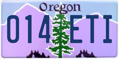 OR license plate 014ETI