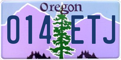 OR license plate 014ETJ