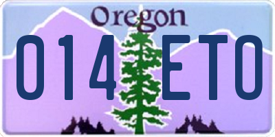 OR license plate 014ETO