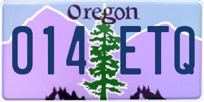 OR license plate 014ETQ
