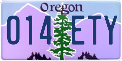 OR license plate 014ETY