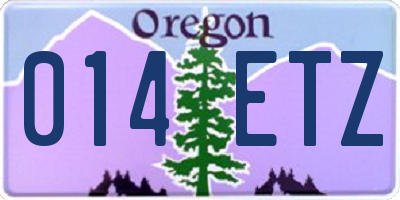OR license plate 014ETZ