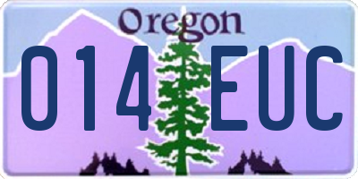 OR license plate 014EUC