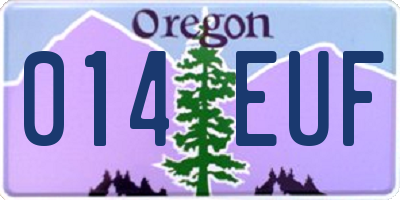 OR license plate 014EUF
