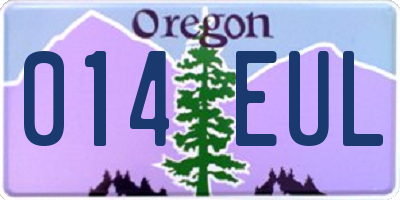 OR license plate 014EUL