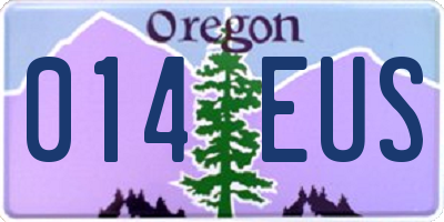 OR license plate 014EUS