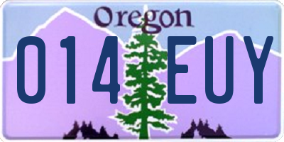 OR license plate 014EUY