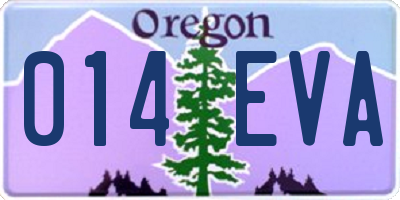 OR license plate 014EVA