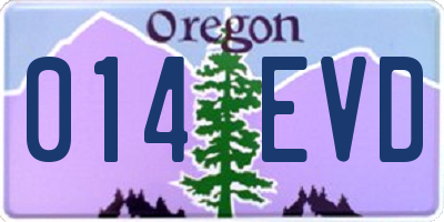 OR license plate 014EVD