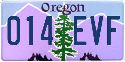 OR license plate 014EVF