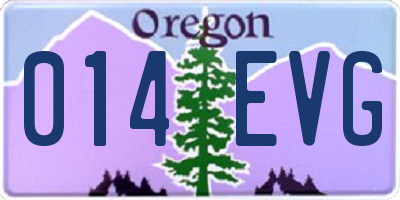 OR license plate 014EVG