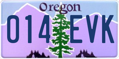 OR license plate 014EVK