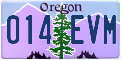 OR license plate 014EVM