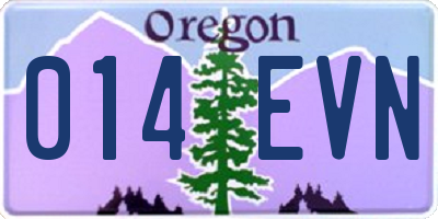 OR license plate 014EVN