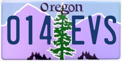 OR license plate 014EVS