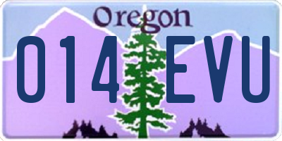 OR license plate 014EVU