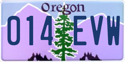 OR license plate 014EVW