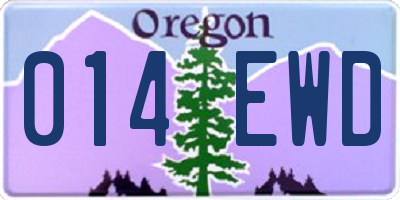 OR license plate 014EWD