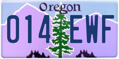OR license plate 014EWF