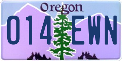 OR license plate 014EWN