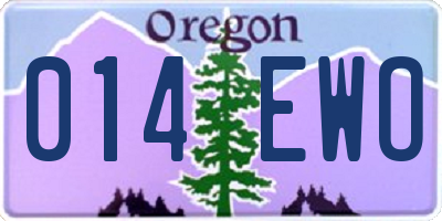 OR license plate 014EWO