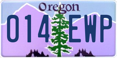 OR license plate 014EWP