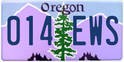 OR license plate 014EWS