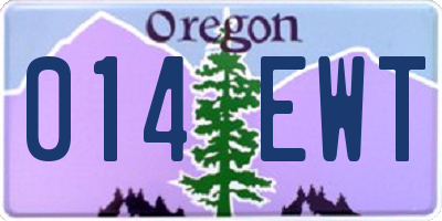 OR license plate 014EWT