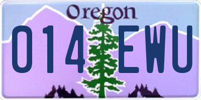 OR license plate 014EWU