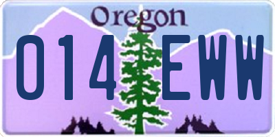 OR license plate 014EWW