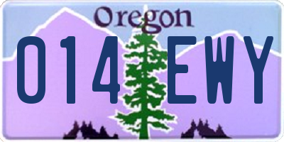 OR license plate 014EWY