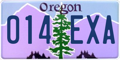 OR license plate 014EXA