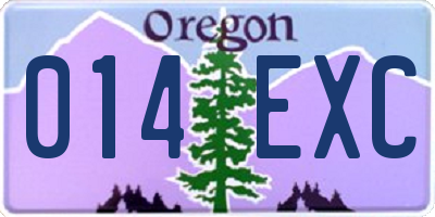 OR license plate 014EXC