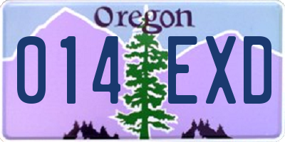 OR license plate 014EXD