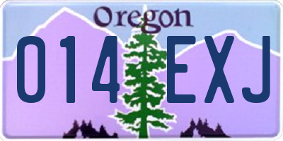OR license plate 014EXJ