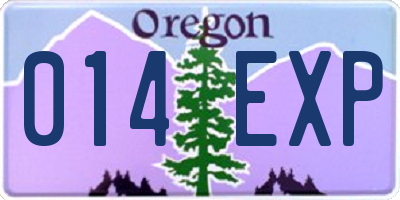 OR license plate 014EXP