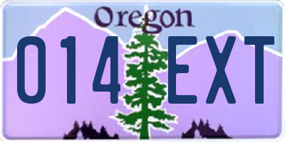 OR license plate 014EXT