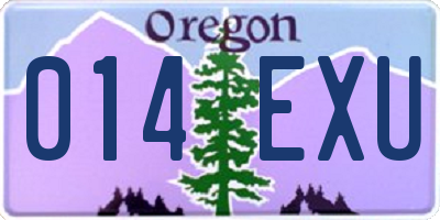 OR license plate 014EXU
