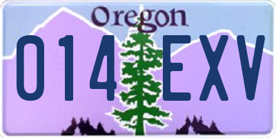 OR license plate 014EXV