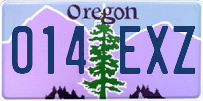 OR license plate 014EXZ