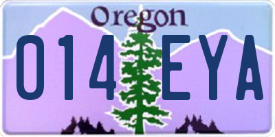 OR license plate 014EYA
