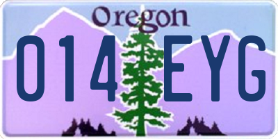 OR license plate 014EYG