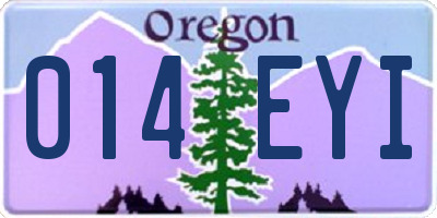 OR license plate 014EYI