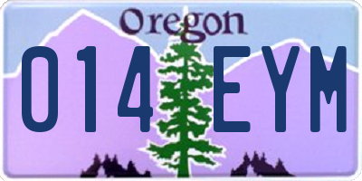 OR license plate 014EYM
