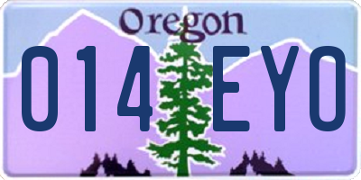 OR license plate 014EYO