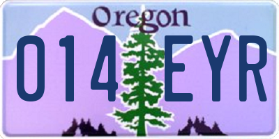OR license plate 014EYR