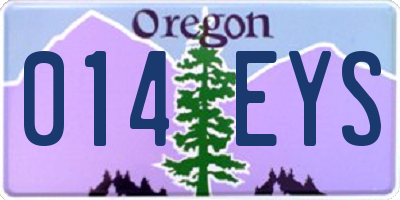 OR license plate 014EYS